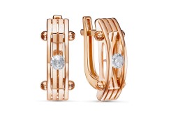 Золотые cерьги с фианитом