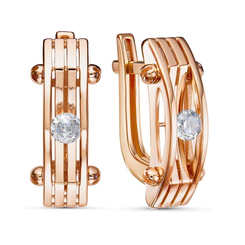 Золотые cерьги с фианитом