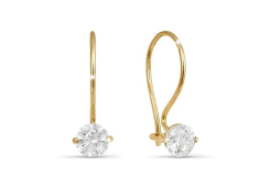 Золотые cерьги с фианитом