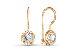 Золотые cерьги с фианитом