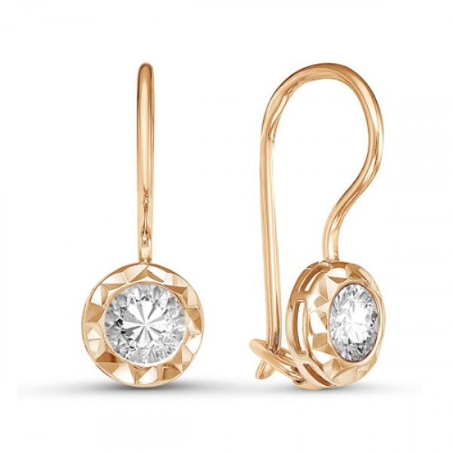 Золотые cерьги с фианитом