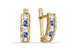 Золотые cерьги с фианитом