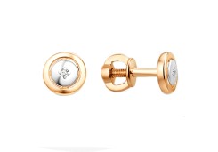 Золотые cерьги пусеты (гвоздики) с бриллиантом