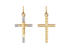 Крест из золота с фианитом