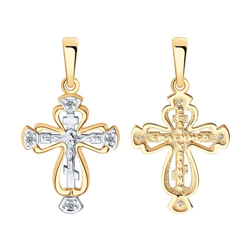 Крест из золота с фианитом