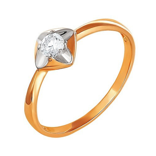 Золотое кольцо с фианитом