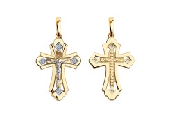 Крест из золота с фианитом