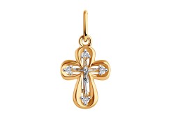 Крест из золота с фианитом