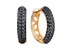 Золотые cерьги классические с фианитом