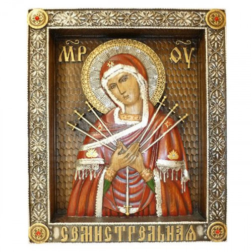 Икона Синтетический камень Большая БМ Семистрельная