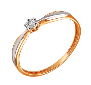 Золотое кольцо с бриллиантом