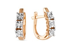 Золотые cерьги с бриллиантом