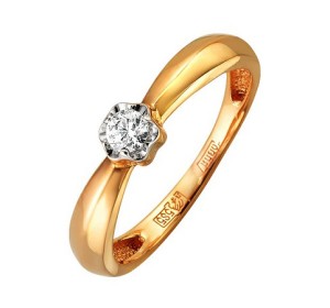 Золотое кольцо с бриллиантом