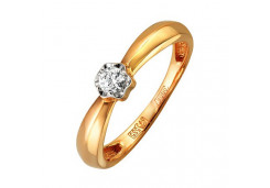 Золотое кольцо с бриллиантом