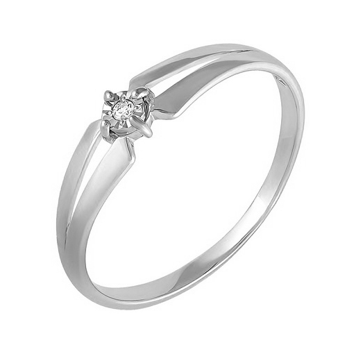 Кольцо из белого золота с бриллиантом