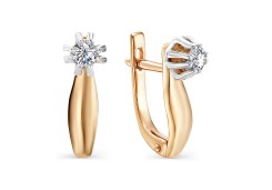 Золотые cерьги с бриллиантом