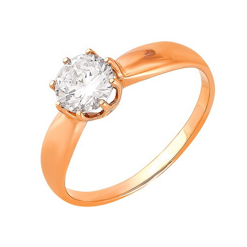 Золотое кольцо с фианитом