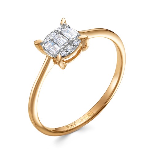 Кольцо из белого золота с бриллиантом