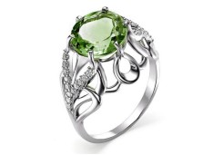 Кольцо из серебра 925 пробы с турмалином