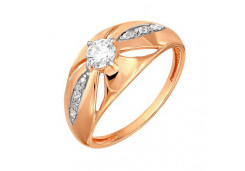 Золотое кольцо с фианитом