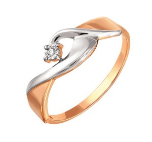 Золотое кольцо с бриллиантом