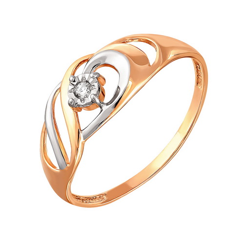 Золотое кольцо с бриллиантом