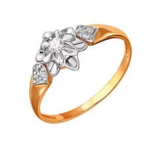 Золотое кольцо с бриллиантом