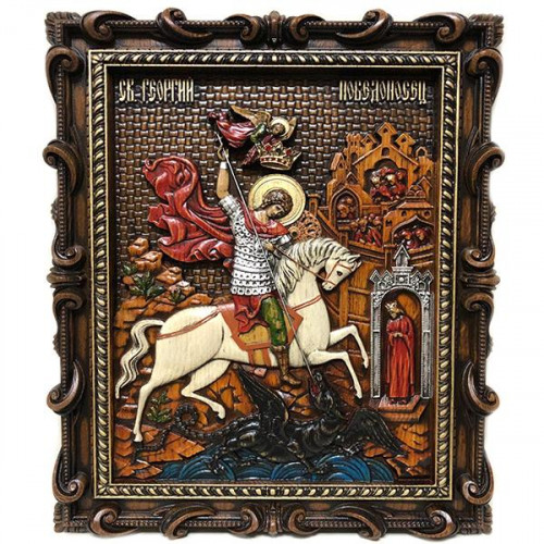 Икона Синтетический камень Большая св.Георгий Победоносец