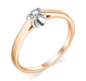 Золотое кольцо с бриллиантом