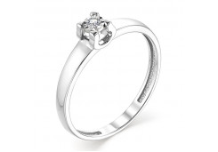 Кольцо из белого золота с бриллиантом