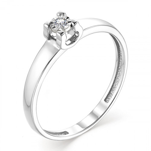 Кольцо из белого золота с бриллиантом