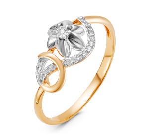 Золотое кольцо с бриллиантом