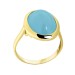 Кольцо из желтого золота с халцедоном