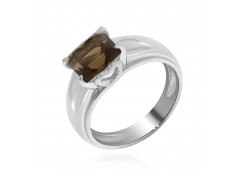Серебряное кольцо с раух-топазом