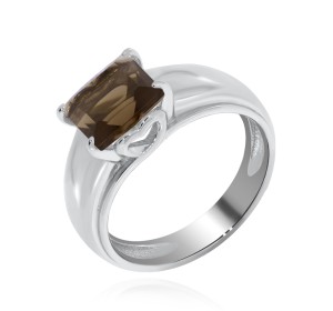 Серебряное кольцо с раух-топазом