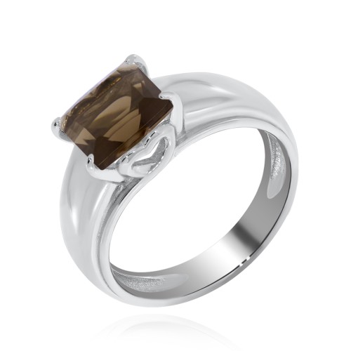 Серебряное кольцо с раух-топазом