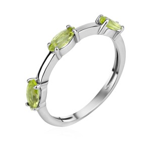 Серебряное кольцо с хризолитом