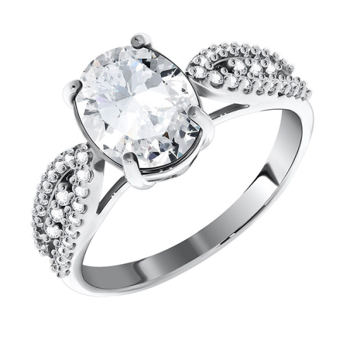 Серебряное кольцо с фианитом