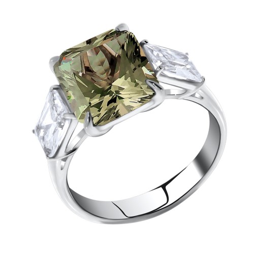 Серебряное кольцо с кристаллом