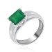 Серебряное кольцо с агатом зеленым