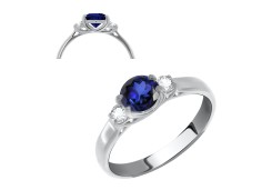 Серебряное кольцо с сапфиром