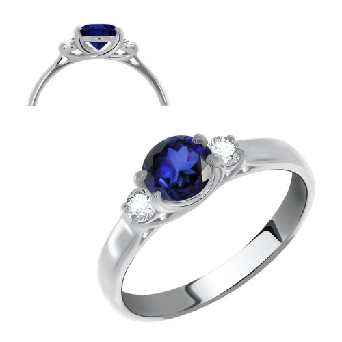 Серебряное кольцо с сапфиром