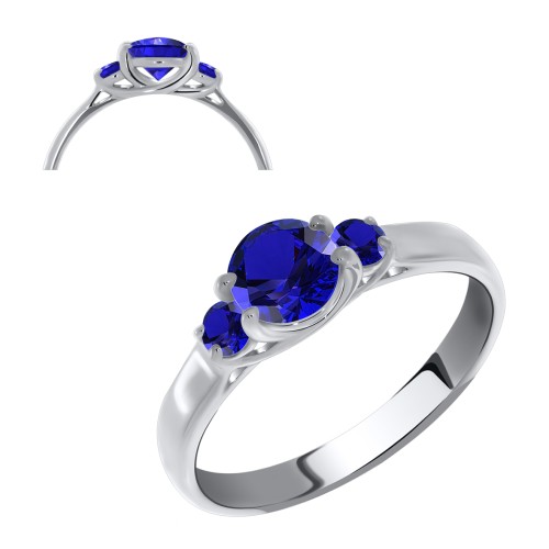 Серебряное кольцо с кристаллом