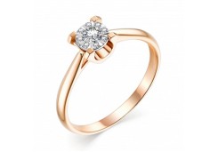 Кольцо из красного золота 585 пробы с бриллиантом