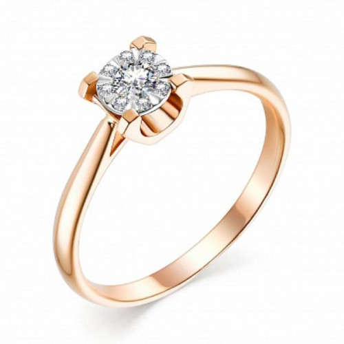 Кольцо из красного золота 585 пробы с бриллиантом