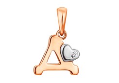 Золотая подвеска с фианитом