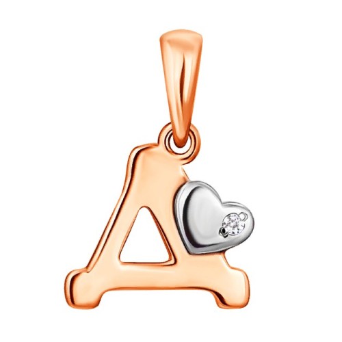 Золотая подвеска с фианитом