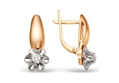 Золотые cерьги с бриллиантом