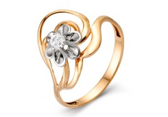 Золотое кольцо с бриллиантом