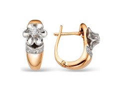 Золотые cерьги с бриллиантом